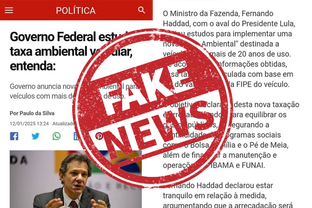 Taxa Ambiental Veicular é fake news