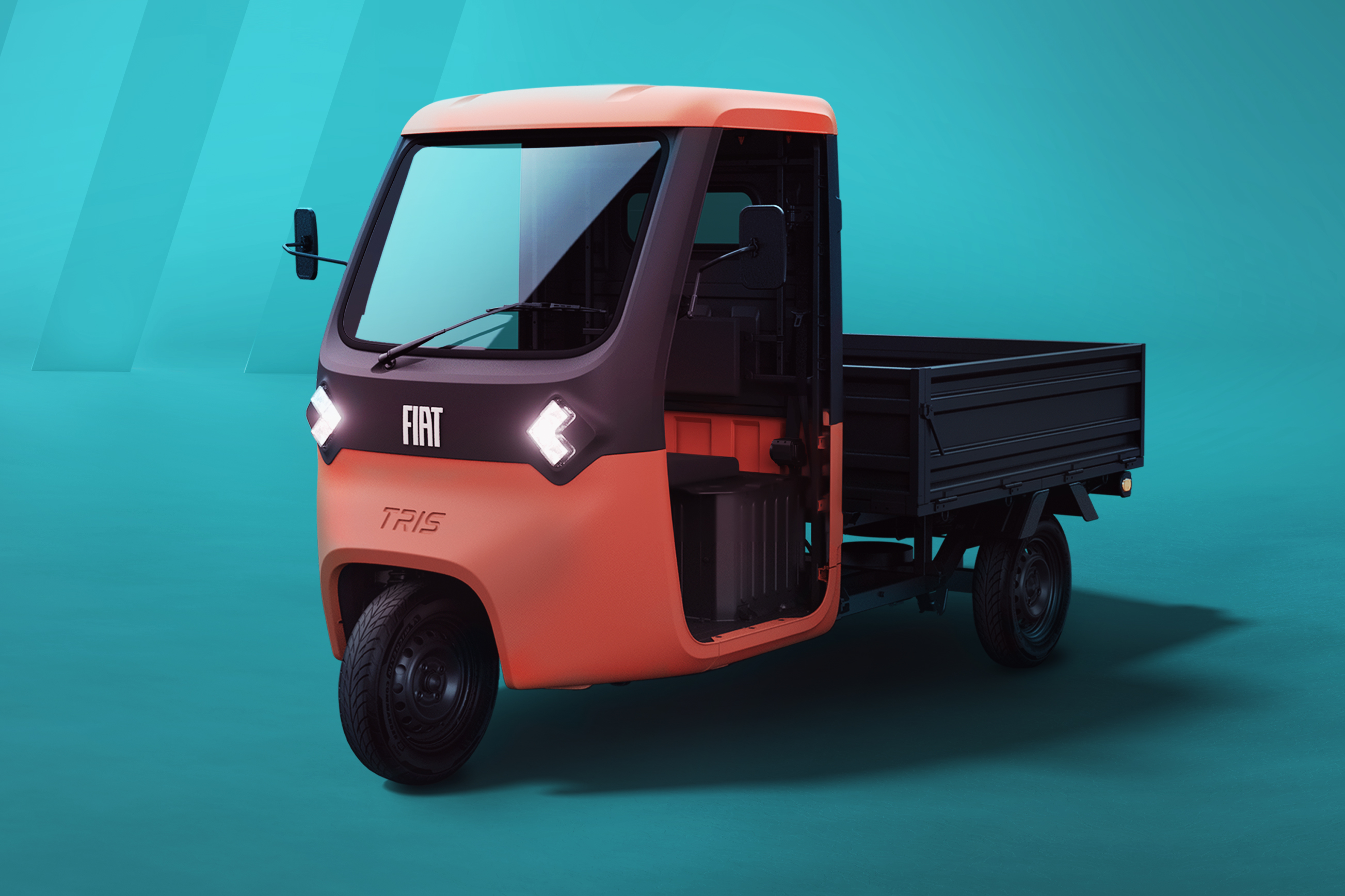 Fiat TRIS é um caminhão elétrico de três rodas e menor que um 500