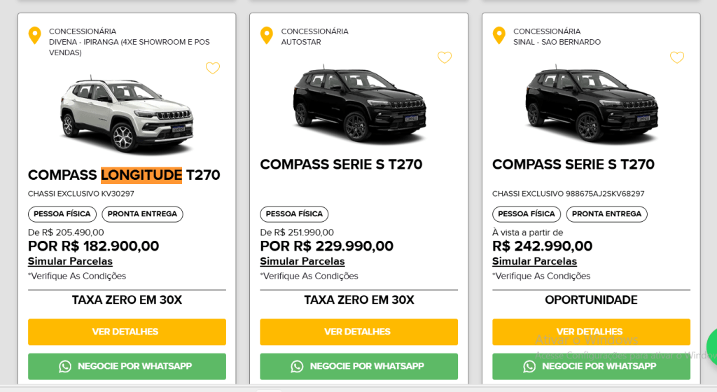 Descontos Jeep Compass