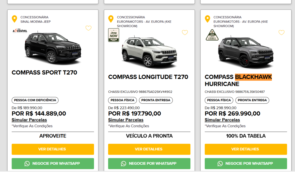 Descontos Jeep Compass